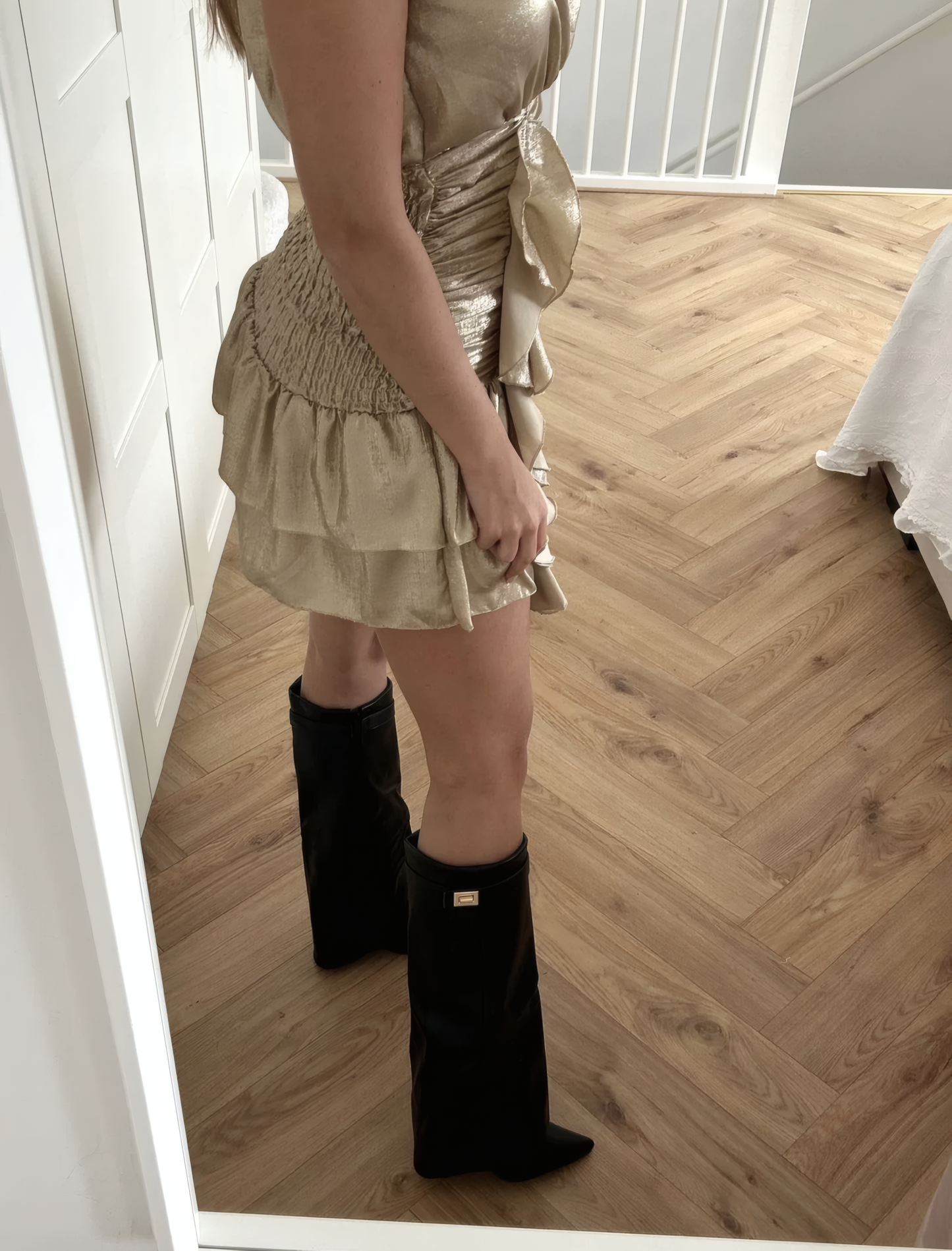 Amant Black Leather Boots